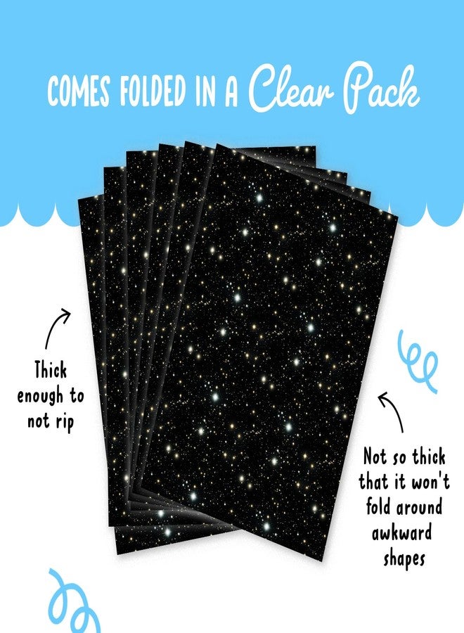 CENTRAL 23 Space Wrapping Paper - 6 Sheets of Black Gift Wrap - Gold Glowing Stars - Galaxy - For Birthday Wedding Anniversary - Recyclable - Image 4